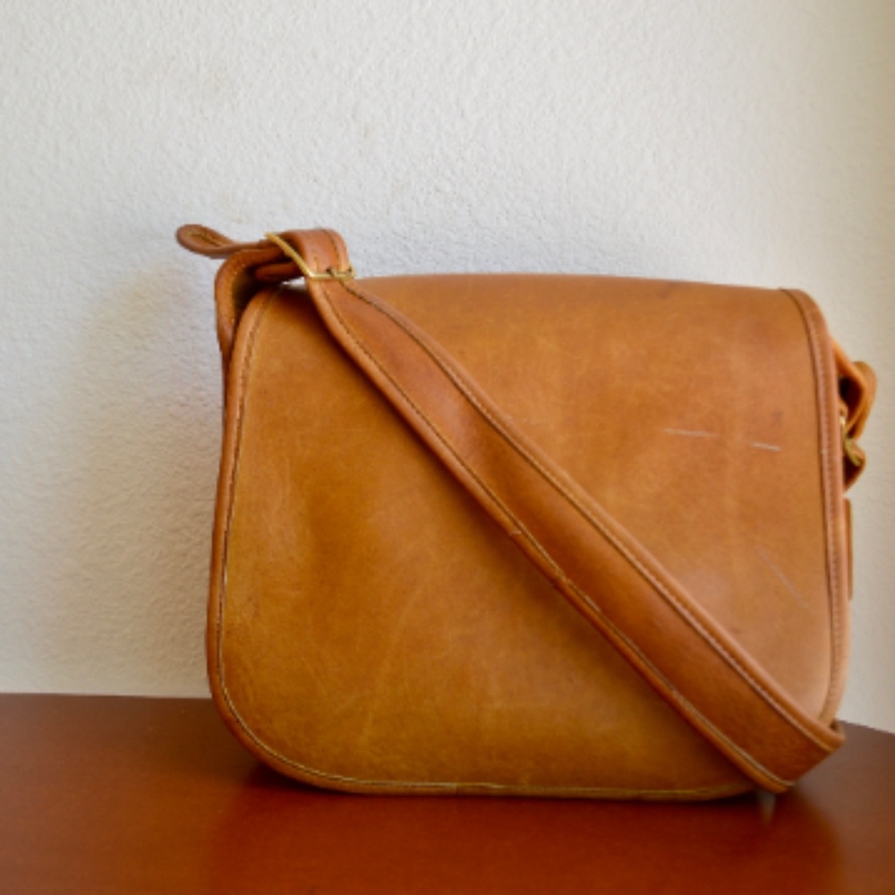 Vintage Coach NYC Saddle Bag - British Tan